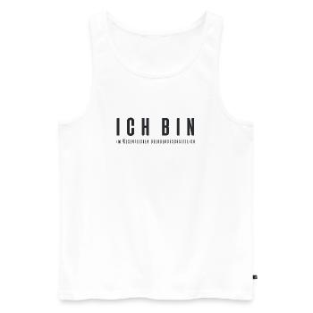 Ich bin im Wesentlichen überdurchschnittlich - Männer Premium Bio Tank Top - Weiß - Vorne - Michal (187cm)