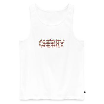 Kirschtypografie - Männer Premium Bio Tank Top - Weiß - Vorne - Michal (187cm)