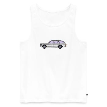 MB W123 T Model Kombi ...(25) - Männer Premium Bio Tank Top - Weiß - Vorne - AI Model Male 178 light (178cm)