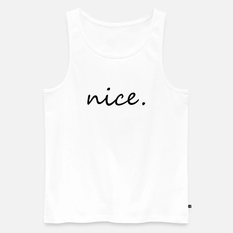 nice - Men's Premium Organic Tank Top - white