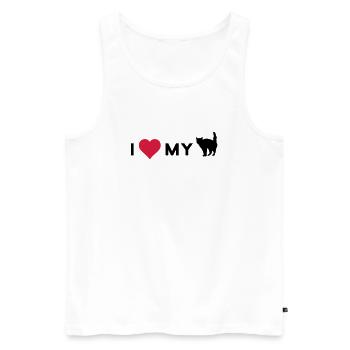 i love my cat - Débardeur bio Premium Homme - blanc - Devant - AI Model Male 178 light (178cm)