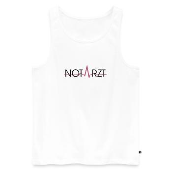 Notarzt Schriftzug - Männer Premium Bio Tank Top - Weiß - Vorne - Michal (187cm)