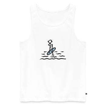 Paddling SUP - V2 - Männer Premium Bio Tank Top - Weiß - Vorne - Michal (187cm)