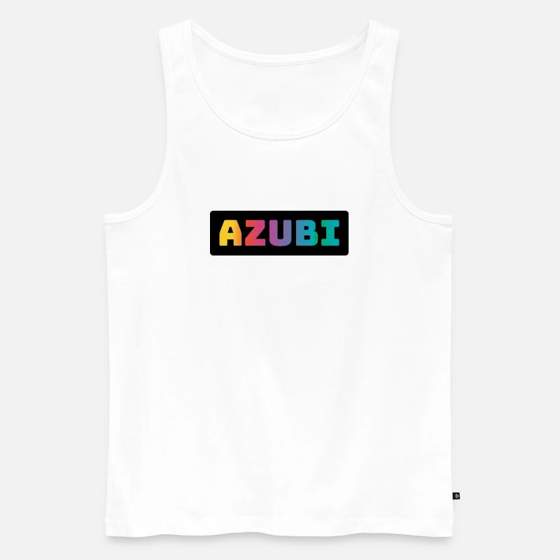Azubi Tshirt coloured black - Männer Premium Bio Tank Top - Weiß