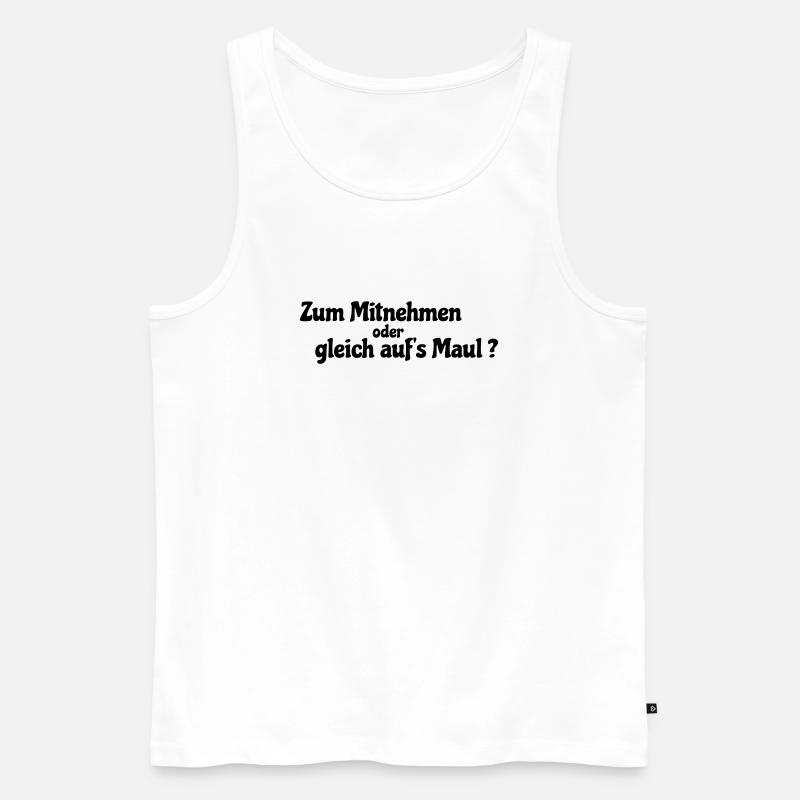 Mitnehmen oder gleich - Männer Premium Bio Tank Top - Weiß