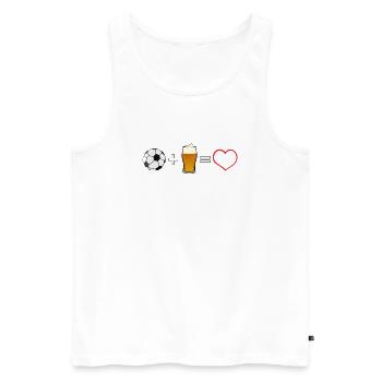 Football plus beer equals love - Men's Premium Organic Tank Top - white - Front - AI Model Male 178 light (178cm)