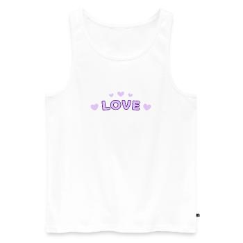 Liebe Purple Heart Tippfehler - Männer Premium Bio Tank Top - Weiß - Vorne - AI Model Male 178 light (178cm)