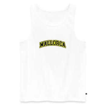 Mallorca Schriftzug - Männer Premium Bio Tank Top - Weiß - Vorne - Michal (187cm)