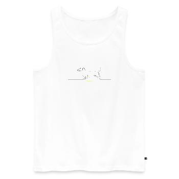Dackel Stur Line Art Spruch - Männer Premium Bio Tank Top - Weiß - Vorne - AI Model Male 178 light (178cm)