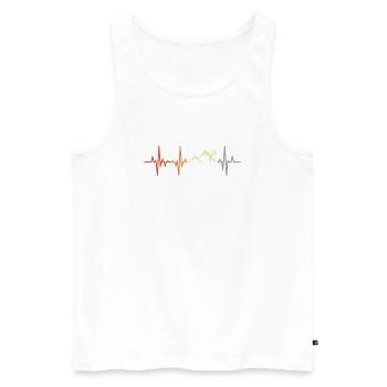 Mountain Biker Heart Line Vintage Look - Men's Premium Organic Tank Top - white - Front - Michal (187cm)