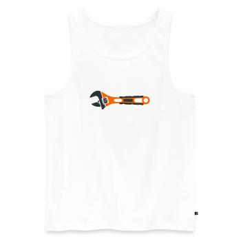 Rollgabelschluessel Grafik - Männer Premium Bio Tank Top - Weiß - Vorne - Michal (187cm)