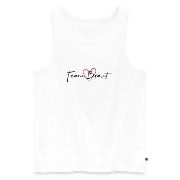 Team Braut Herz Junggesellinnenabschied - Männer Premium Bio Tank Top - Weiß - Vorne - Michal (187cm)