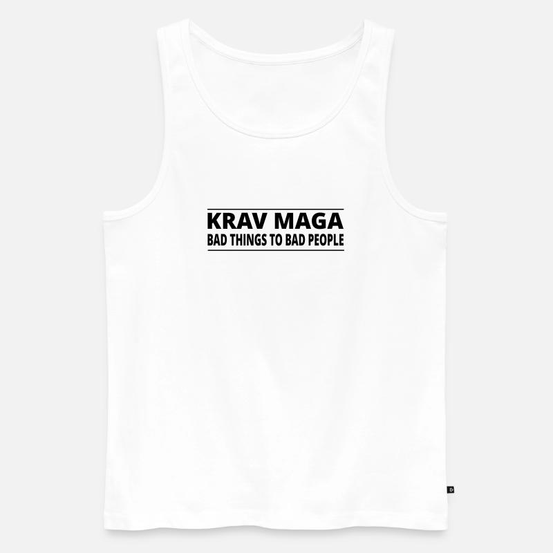 KravMaga | BAD THINGS - Männer Premium Bio Tank Top - Weiß