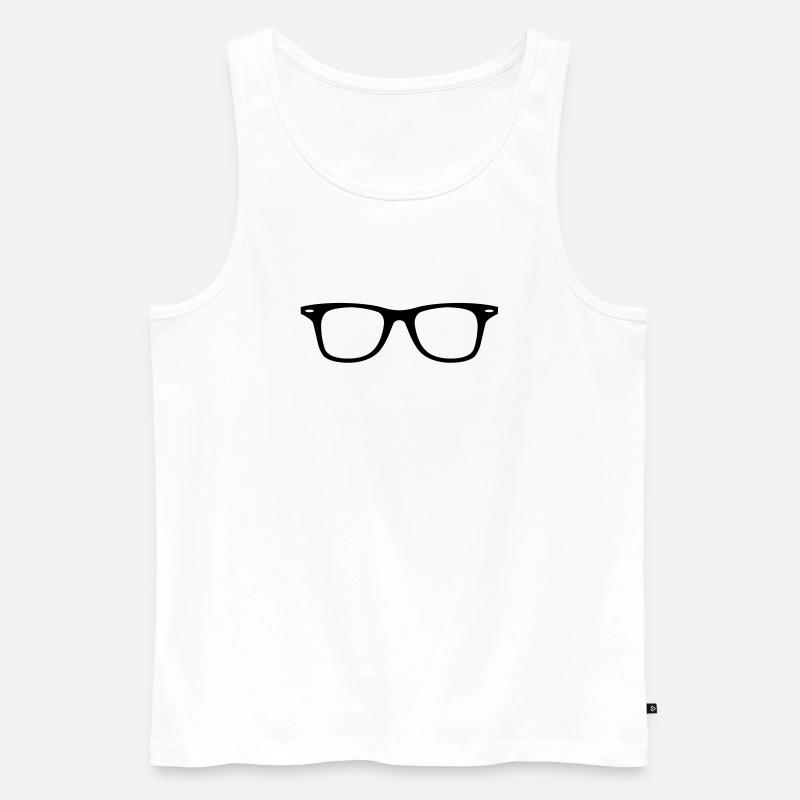 hipster brille nerdbrille - Männer Premium Bio Tank Top - Weiß