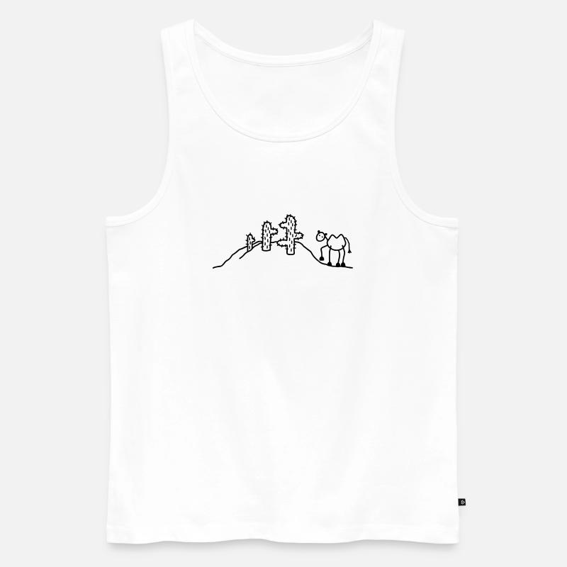 Kamel & Kaktus - Männer Premium Bio Tank Top - Weiß