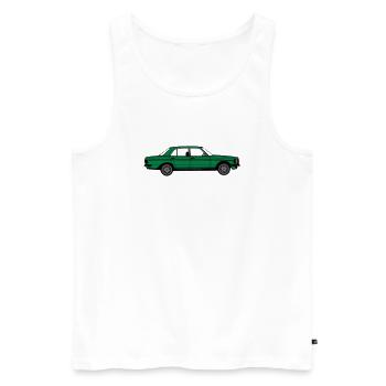 MB W123 ,Youngtimer ,Oldtimer, seitlich ..(25) - Männer Premium Bio Tank Top - Weiß - Vorne - AI Model Male 178 light (178cm)