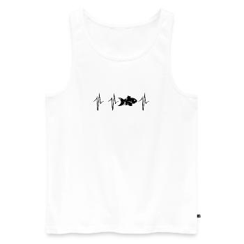 Poisson Heartbeat Animaux De La Mer Pulse Illustration Logo - Débardeur bio Premium Homme - blanc - Devant - Michal (187cm)