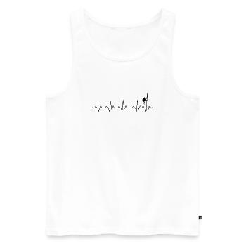 Heartbeat rock climbing - Men's Premium Organic Tank Top - white - Front - AI Model Male 178 light (178cm)