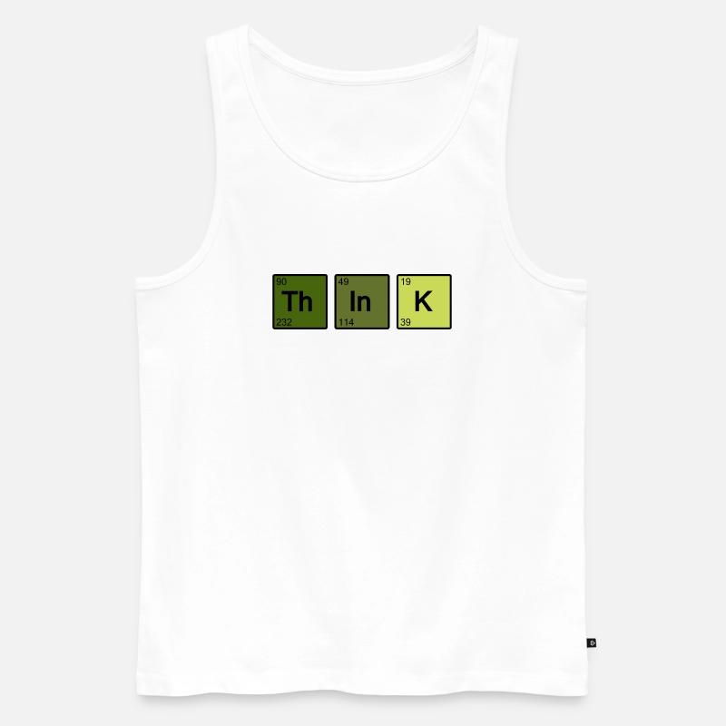 Think (vert) - Débardeur bio Premium Homme - blanc