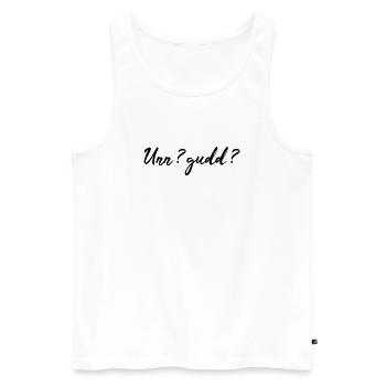 Saarländisch Dialekt Shirt Saar Saarland Geschenk - Männer Premium Bio Tank Top - Weiß - Vorne - Michal (187cm)