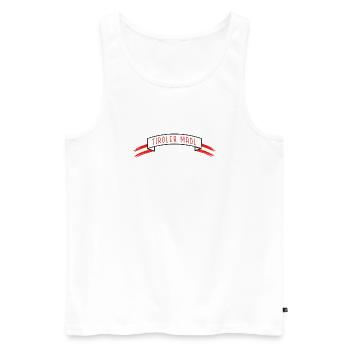 Tiroler Madl, Banderole mit Austria-Flagge - Männer Premium Bio Tank Top - Weiß - Vorne - Michal (187cm)