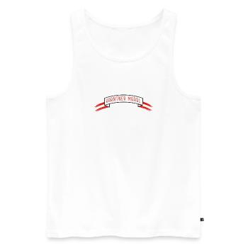 Kärntner Maadle Banderole mit Austria Flagge - Männer Premium Bio Tank Top - Weiß - Vorne - Michal (187cm)