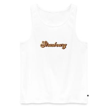 Strasbourg Script Souvenir - Männer Premium Bio Tank Top - Weiß - Vorne - AI Model Male 178 light (178cm)