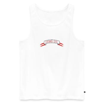 Vienna Girl Banderole - Men's Premium Organic Tank Top - white - Front - AI Model Male 178 light (178cm)