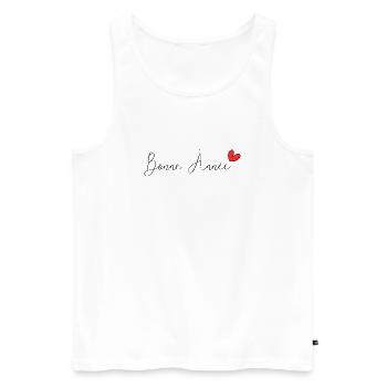 NOËL. ANNEE. ANNIVERSAIRE. RETRAITE. PAPA. MAMAM. - Débardeur bio Premium Homme - blanc - Devant - Michal (187cm)