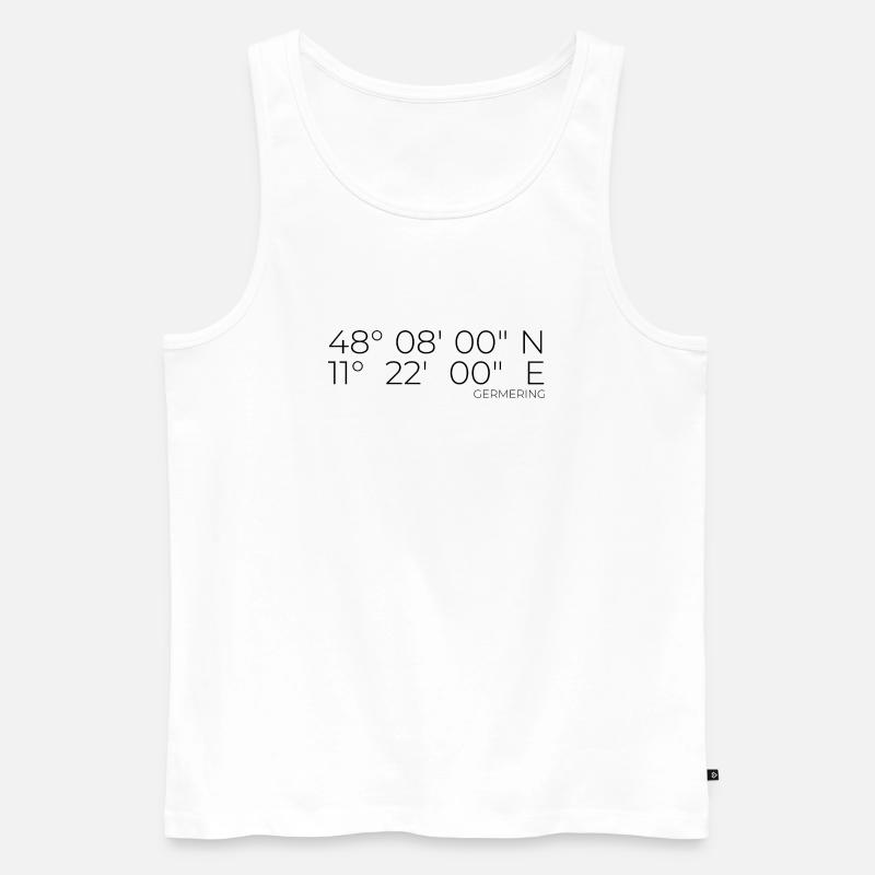 Coordinates Germering, Bavaria - Men's Premium Organic Tank Top - white