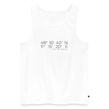 Coordinates Fürstenfeldbruck - Men's Premium Organic Tank Top - white - Front - AI Model Male 178 light (178cm)
