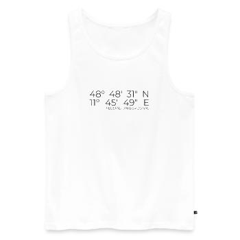 Coordinates Neustadt an der Donau - Men's Premium Organic Tank Top - white - Front - AI Model Male 178 light (178cm)