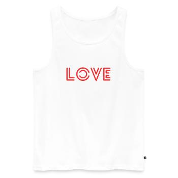Love - Männer Premium Bio Tank Top - Weiß - Vorne - Michal (187cm)