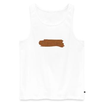 Rustikales T-Shirt-Design mit Holzmaserung - Männer Premium Bio Tank Top - Weiß - Vorne - AI Model Male 178 light (178cm)