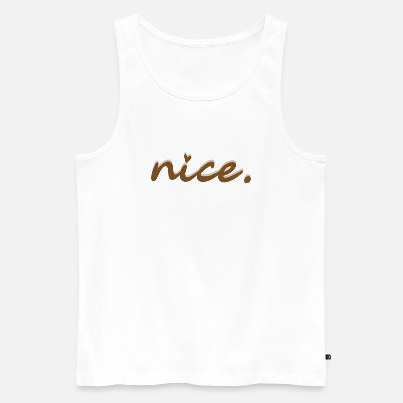 nice (braun mit hellem Schatten) - Männer Premium Bio Tank Top - Weiß