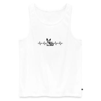 Sphynx Katze EKG Herzschlag - Männer Premium Bio Tank Top - Weiß - Vorne - Michal (187cm)