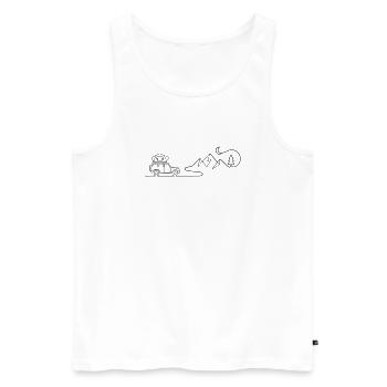 van life camping outdoor adventure - Männer Premium Bio Tank Top - Weiß - Vorne - AI Model Male 178 light (178cm)