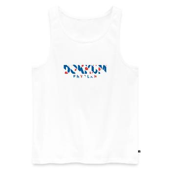 Dokkum Friesland Fryslan Flag Shirt, Hoodie, Bag - Men's Premium Organic Tank Top - white - Front - AI Model Male 178 light (178cm)
