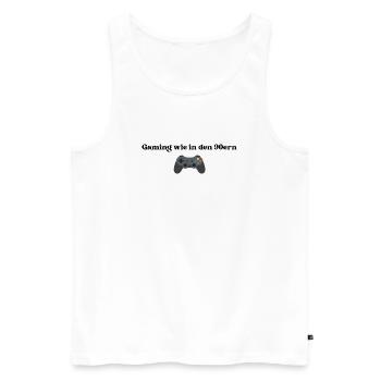 Gaming wie in den 90ern - Männer Premium Bio Tank Top - Weiß - Vorne - AI Model Male 178 light (178cm)