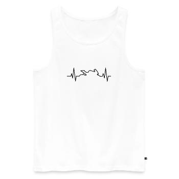 Cadeau du battement de cœur de moto - Débardeur bio Premium Homme - blanc - Devant - Michal (187cm)
