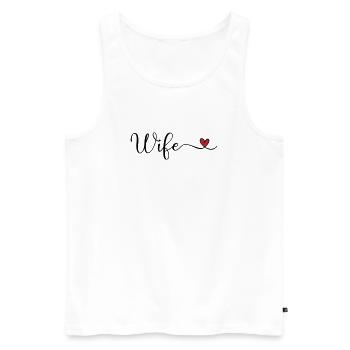 Wife Heart Typography - Men's Premium Organic Tank Top - white - Front - Michal (187cm)