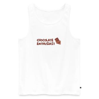 Chocolate Enthusiast - Men's Premium Organic Tank Top - white - Front - Michal (187cm)