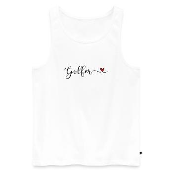 Golfer - Männer Premium Bio Tank Top - Weiß - Vorne - Michal (187cm)