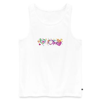 Colorful Hearts Border Design - Men's Premium Organic Tank Top - white - Front - Michal (187cm)