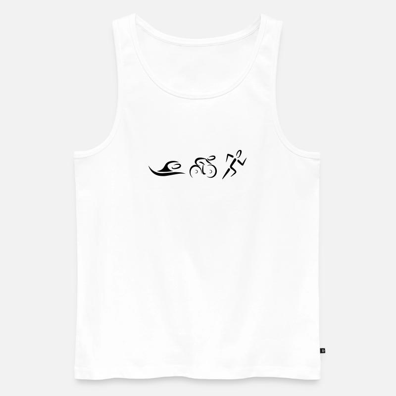 Triathlon - Männer Premium Bio Tank Top - Weiß