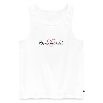 Brautmädel Herz Junggesellinnenabschied - Männer Premium Bio Tank Top - Weiß - Vorne - Michal (187cm)