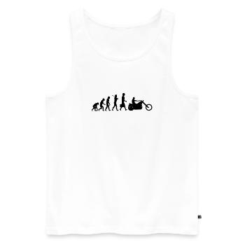 evolution_chopper - Männer Premium Bio Tank Top - Weiß - Vorne - Michal (187cm)