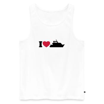 I love my yacht - Ich liebe meine Yacht - Männer Premium Bio Tank Top - Weiß - Vorne - AI Model Male 178 light (178cm)