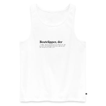 Beutelipper - Wörterbuch - Männer Premium Bio Tank Top - Weiß - Vorne - AI Model Male 178 light (178cm)