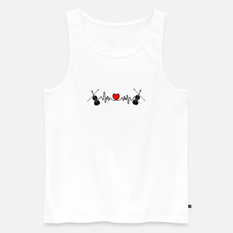 Cardio Herzfrequenz Violine - Männer Premium Bio Tank Top - Weiß
